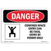 Signmission OSHA Danger Sign, Confined Space Entry Can Be Fatal, 24in X 18in Rigid Plastic, OS-DS-P-1824-L-1087 OS-DS-P-1824-L-1087